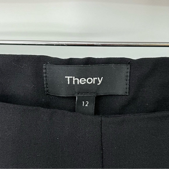 Theory Belisa 3 Slim Ankle Pant Sevona Stretch 0444 Wool Black Dress Pants - Picture 4 of 9